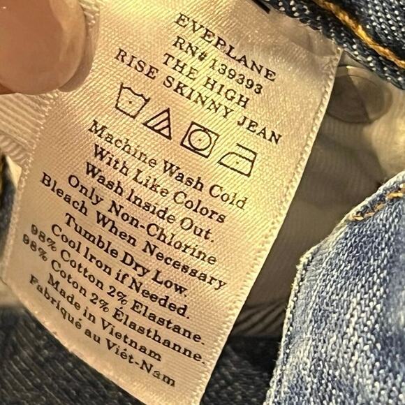 Everlane The High Rise Skinny Jean Size 30 Medium Wash Denim Stretch Classic - Picture 5 of 8